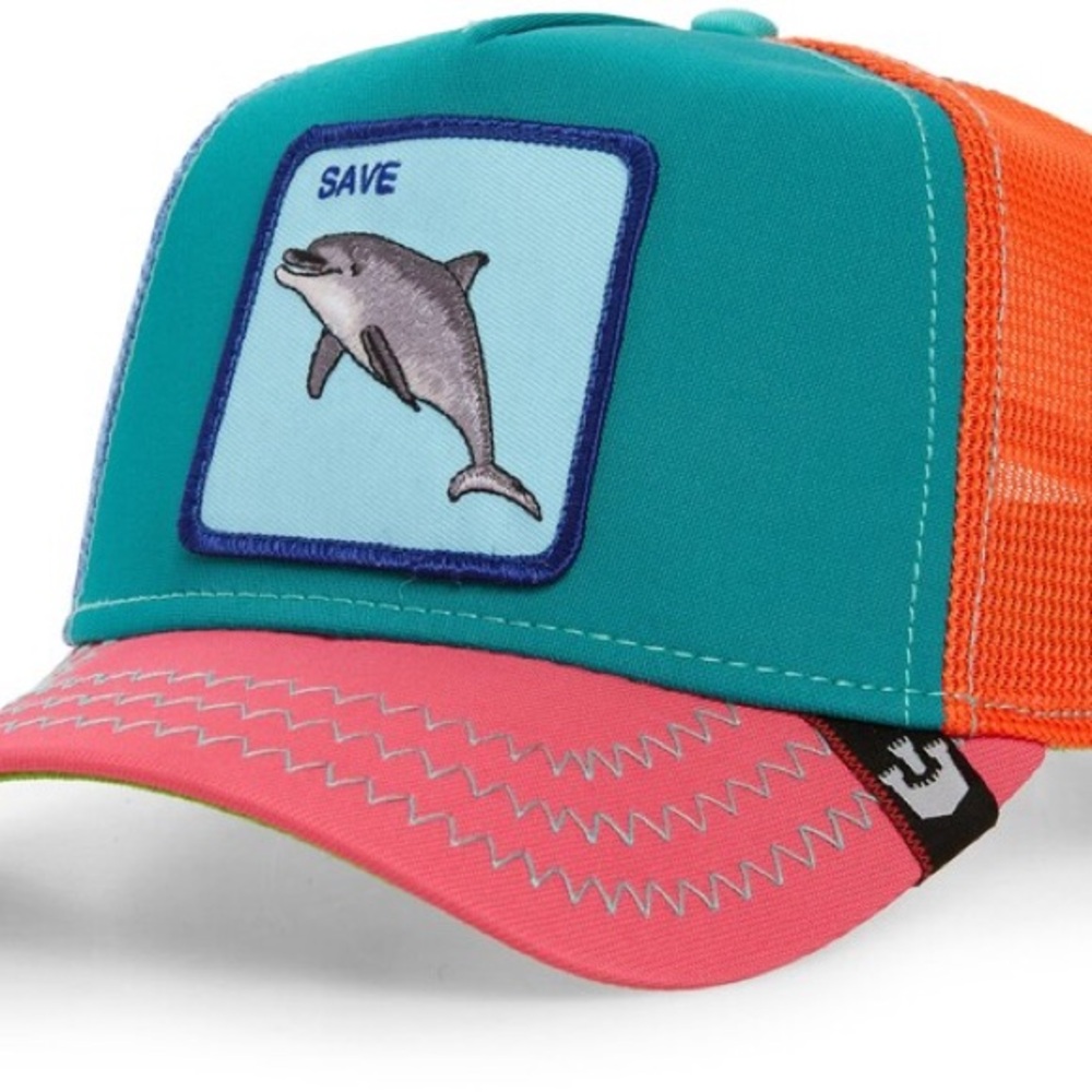 NWT neon Goorin Bros. Save the Dolphin trucker hat rare! Limited Edition